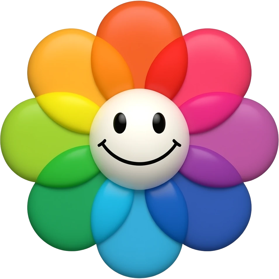 Takashi murakami flower rainbow emoji