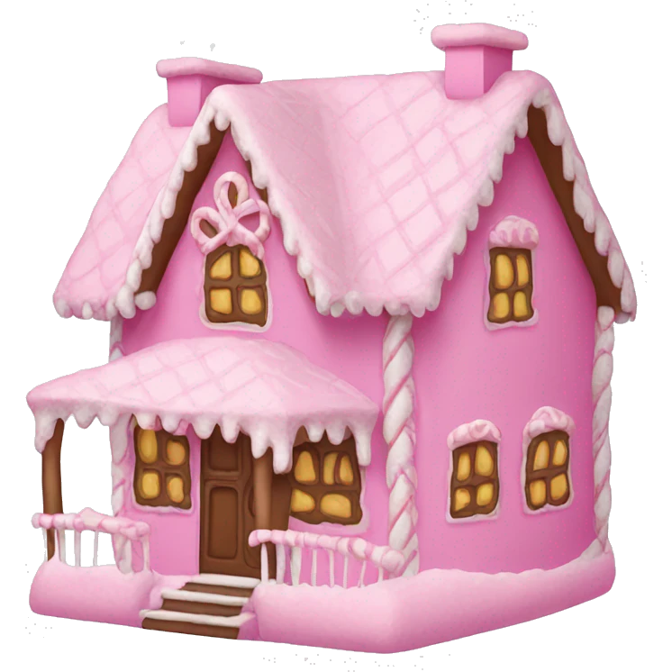 Two floor pink gingerbread house emoji