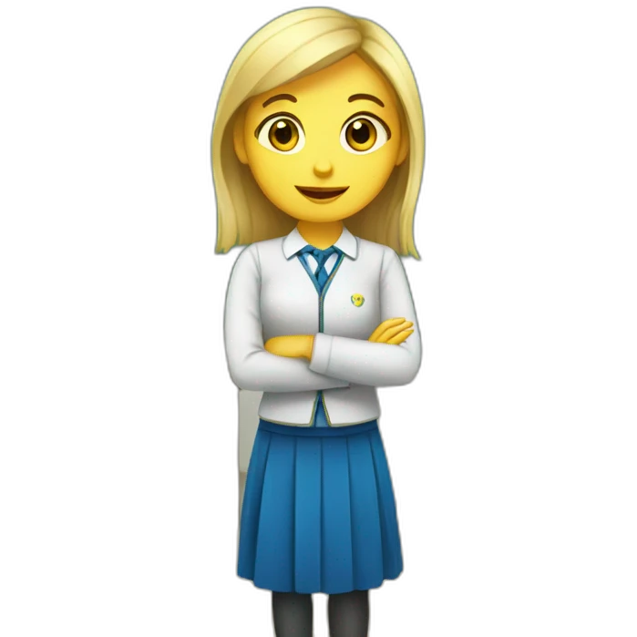 girl with ukrainian flag as a teacher of ukrainian language emoji