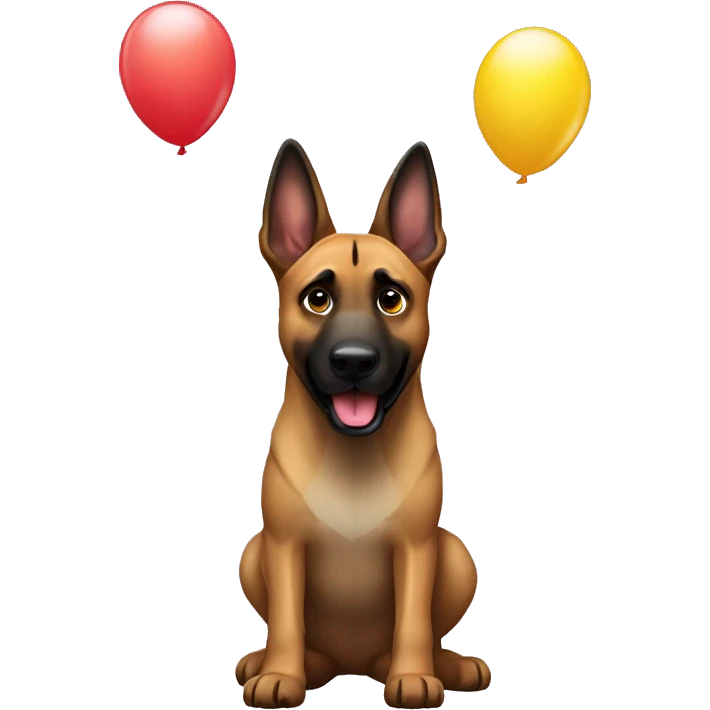 malinois funny with baloon emoji