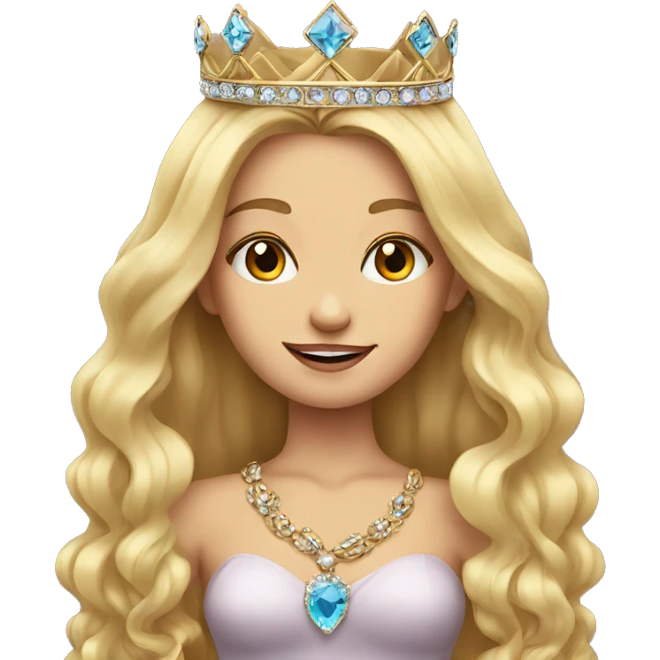 long hair blonde girl portrait with jewelry and crown  emoji