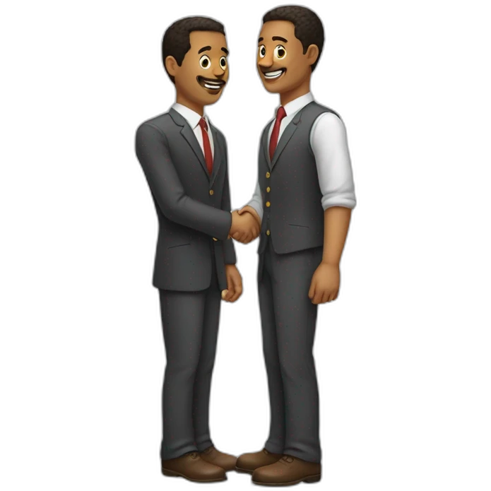 two man giving a handshake emoji