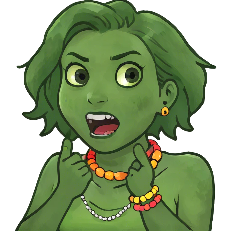 girl with hands crossed around neck screaming emoji