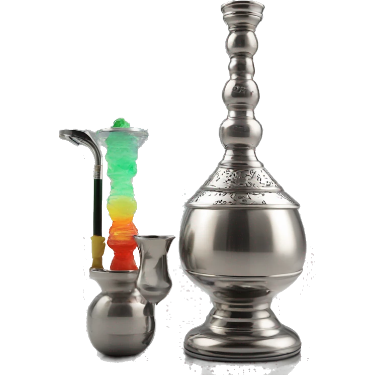 stainless steel shisha with glass vase emoji