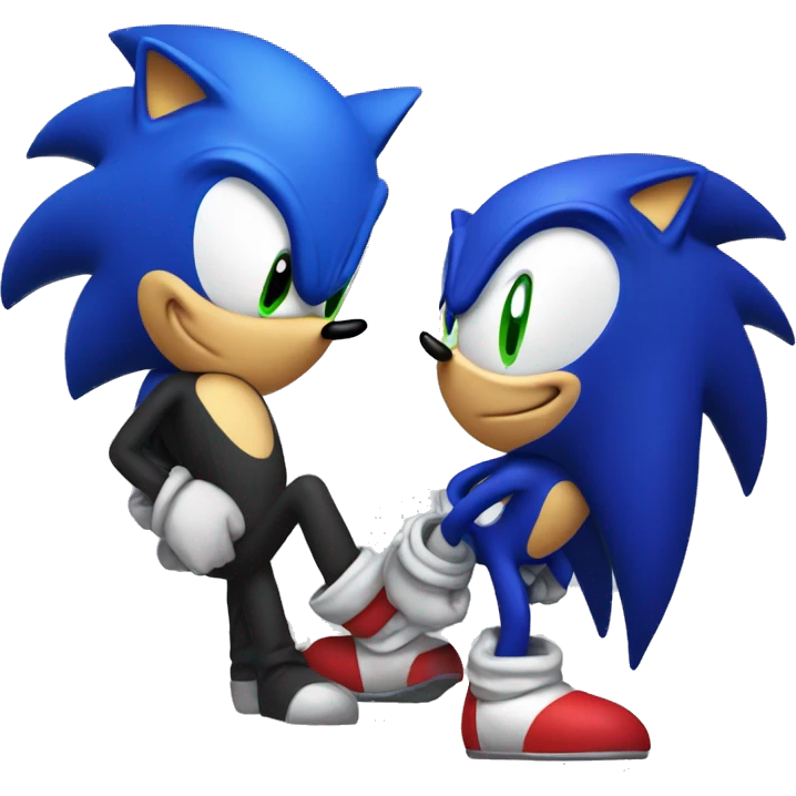 sonic and shadow embracing  emoji