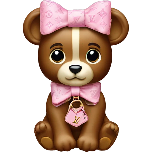 Orsetto Louis vuitton con fiocco rosa   emoji