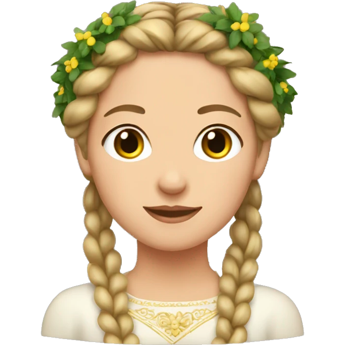 ukrainian woman with braid wreath emoji