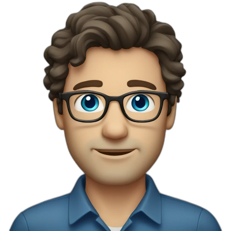Handsome-Caucasian-man-dark-brown-wavy-hair-blue-eyes-glasses-middle-age emoji