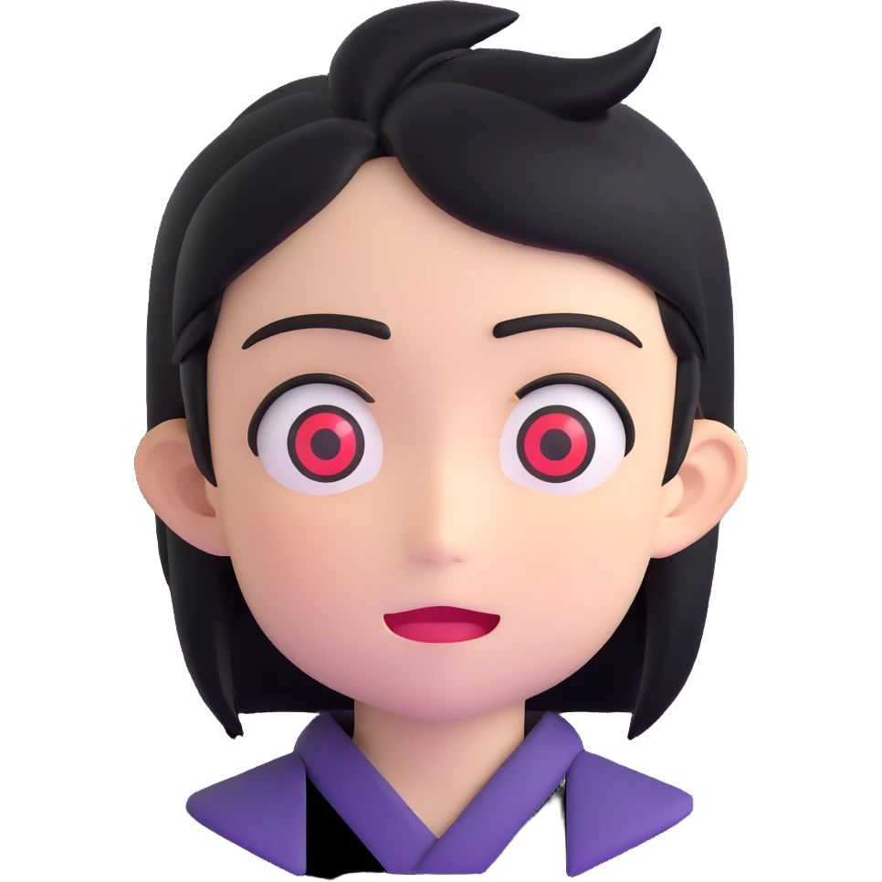 Japanese anime inspired character with exaggerated features emoji