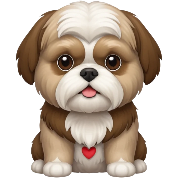 Shihtzu dtehen braun-weiss in einem Herz emoji