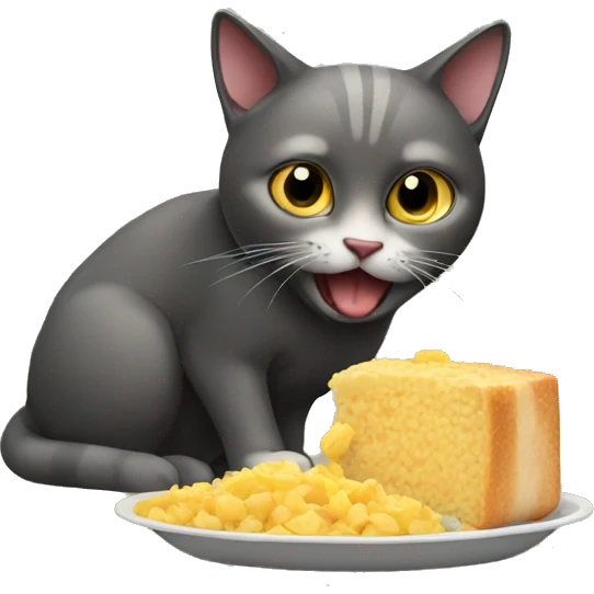 Cat eating emoji