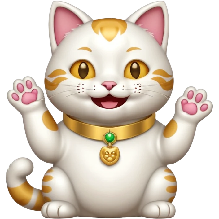 a lucky cat laughing emoji