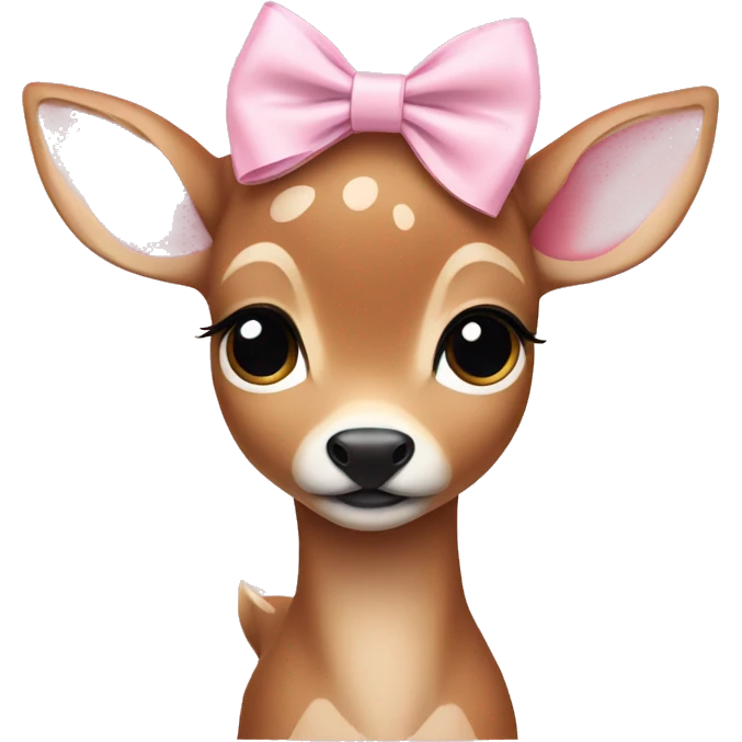 fawn wearing one baby pink bow emoji