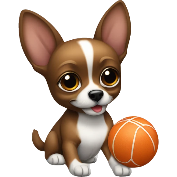cihuahua marrone che gioca con una pallina emoji