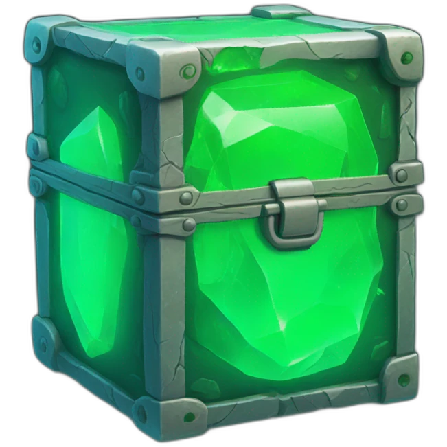 case, inside a green glowing stone emoji