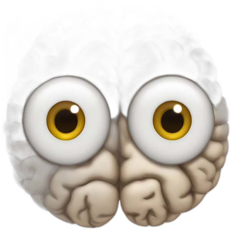 Human brain with eyes emoji
