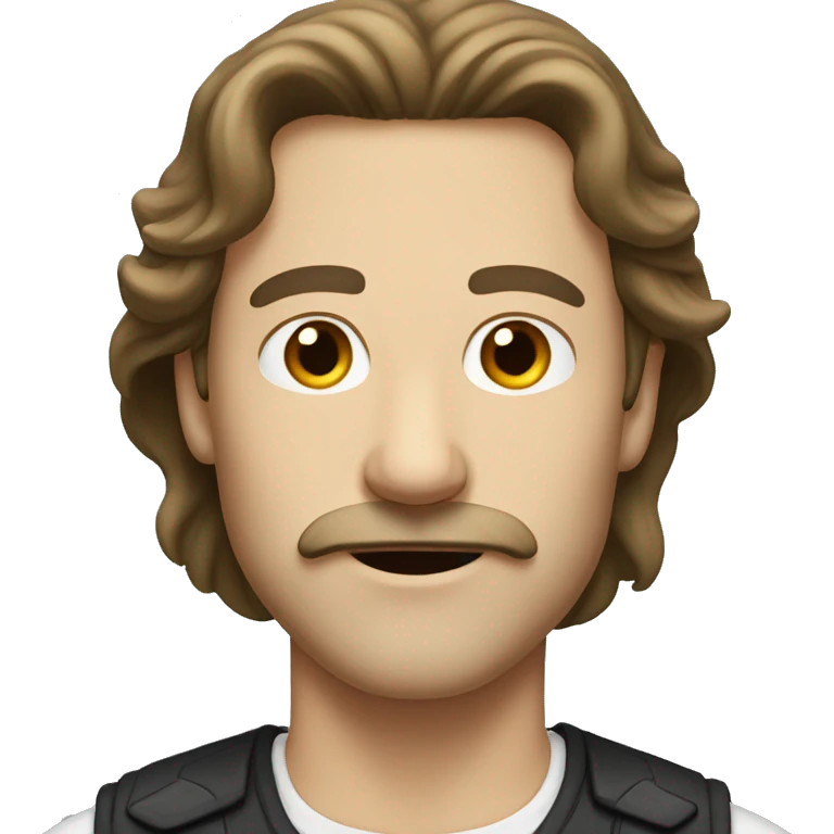 white man with moustache and long brown hair emoji