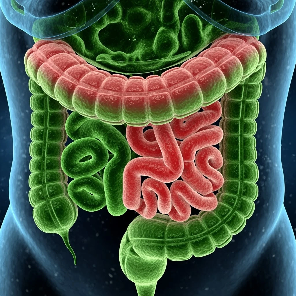 flora microbica intestinale infiammata per gli zuccheri emoji