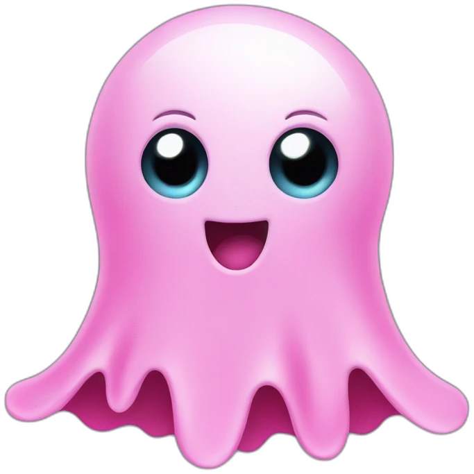 Cute pink ghost emoji
