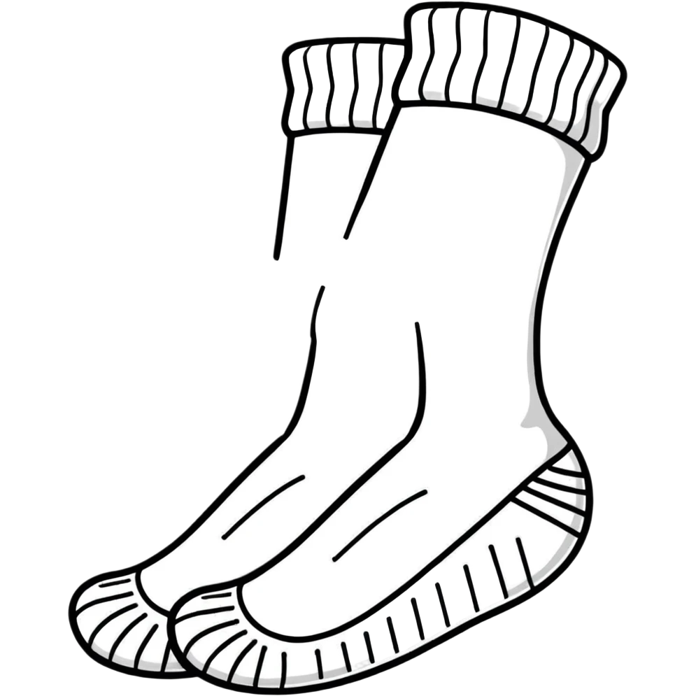 white cotton sock seen from underneath showing detailed sole texture emoji