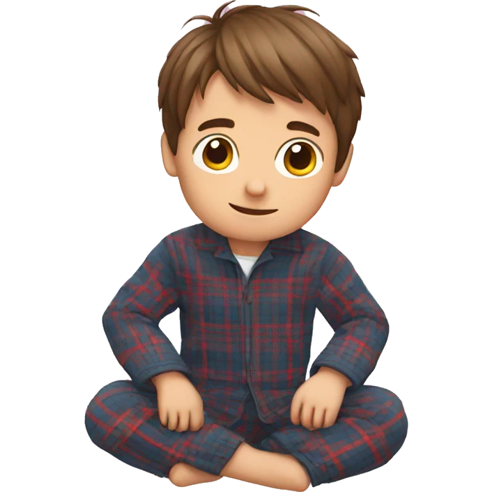 a boy falling wearing plaid pyjamas emoji