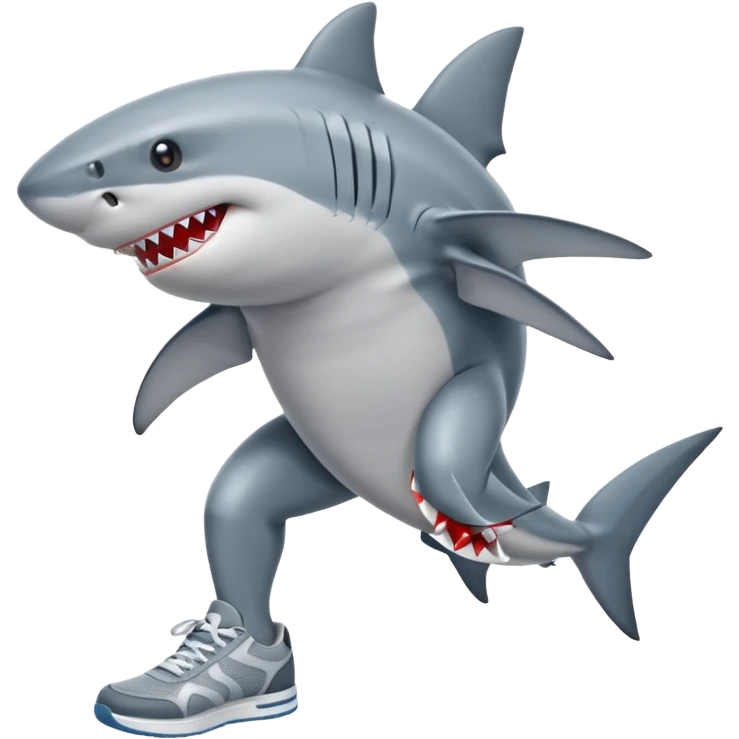 Shark on two legs wearing 👟 emoji