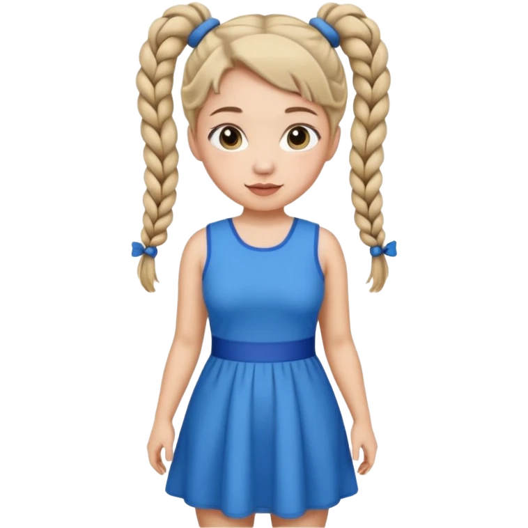 Her hair is in pigtails and her pubic hair is shaped like a heart.  She has wide hips emoji