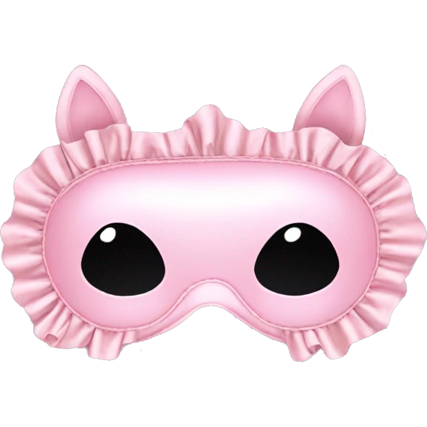 Light pink Frilly satin sleep mask no eyes emoji