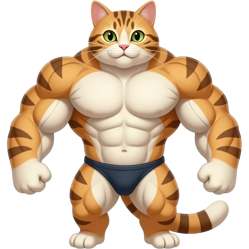 make a giant cat with huge mucles emoji