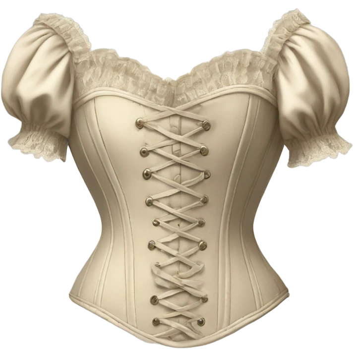 vintage rococo light beige corset with sleeves  emoji