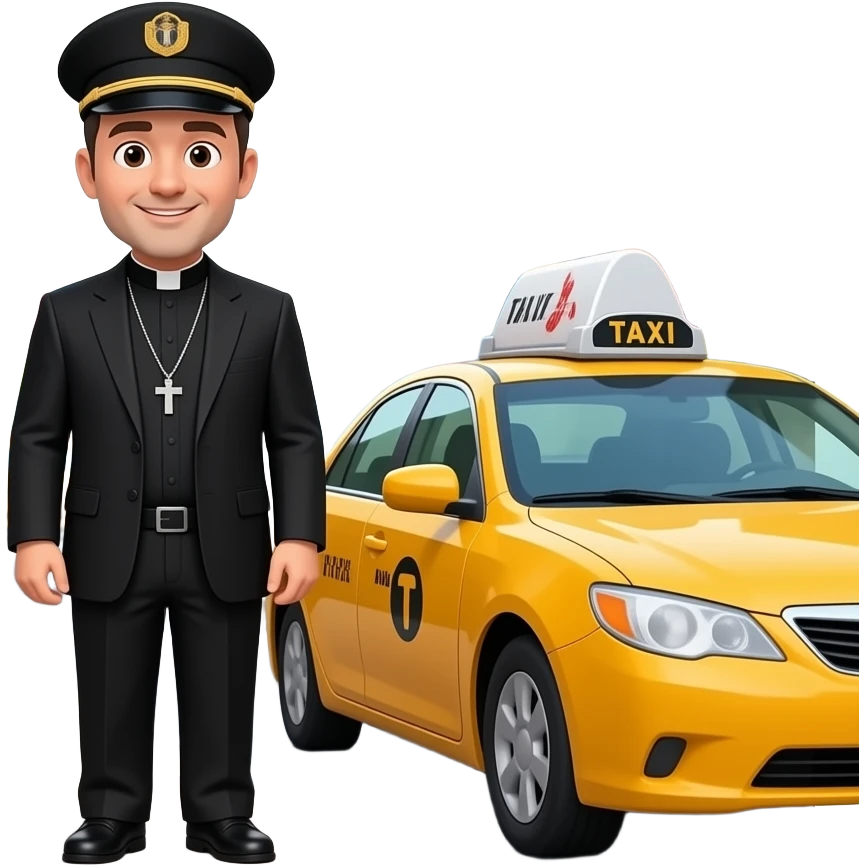 The priest as a taxist emoji