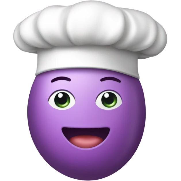 Light pink eggplant wearing chef’s hat emoji