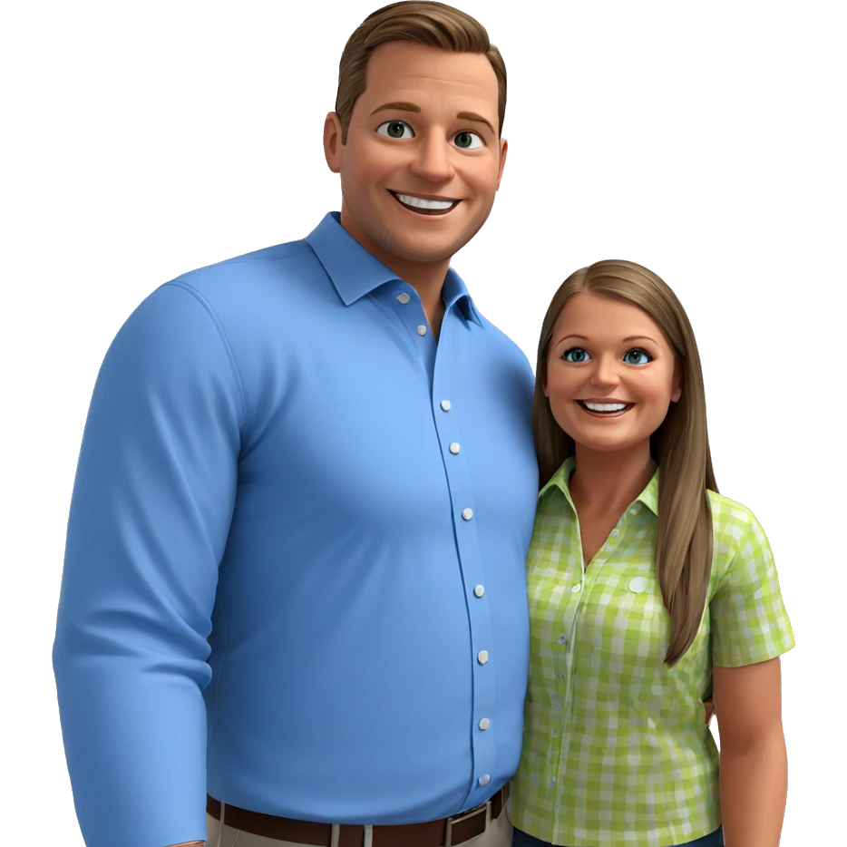 happy couple smiling indoors emoji
