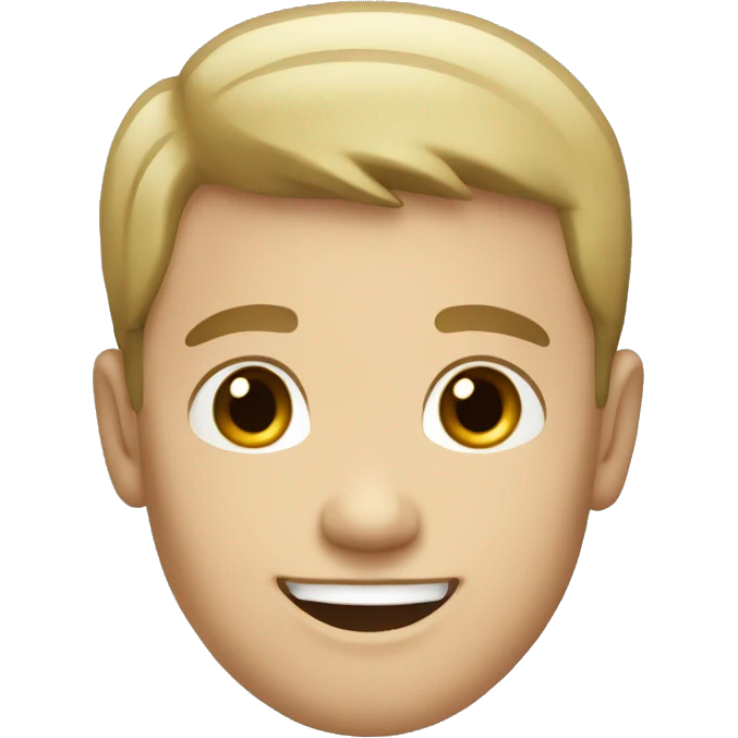 white male with black very short hair smiling emoji