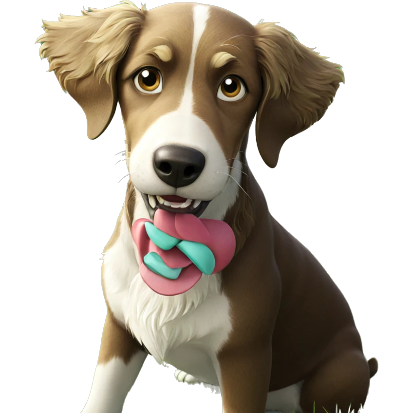 playful dog in grassy field emoji