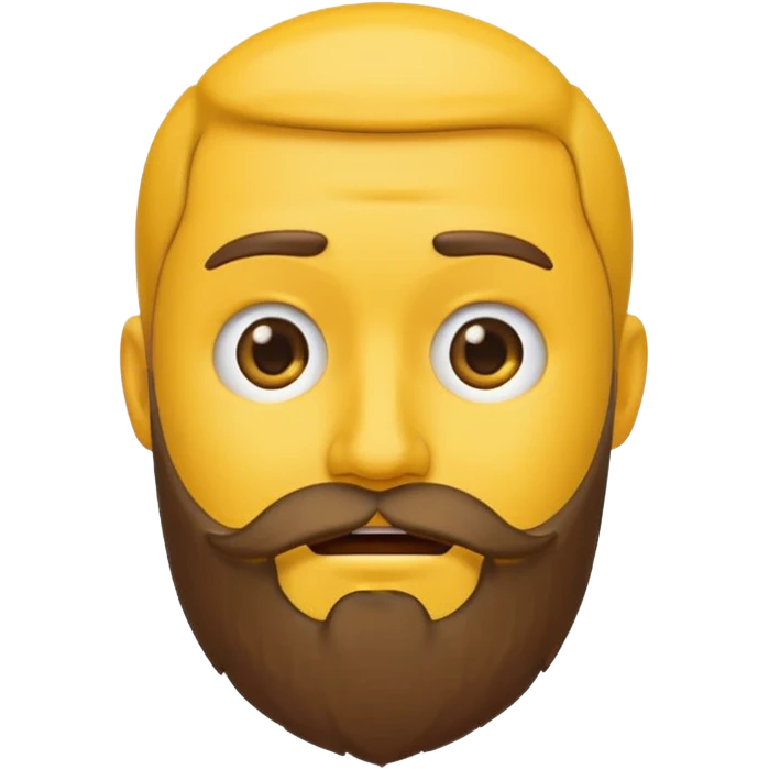 emoji with one side having a sad face and a beard, and the other side having a happy face and no beard emoji