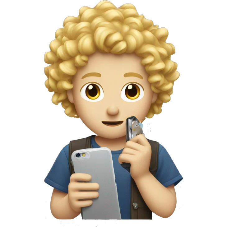 blonde curly boy breaking phone emoji