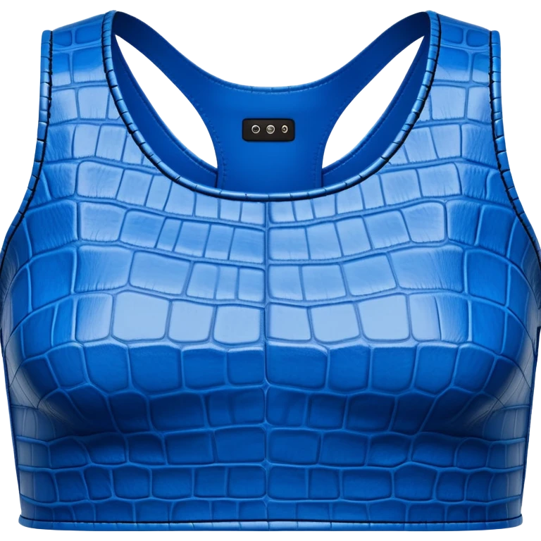 super realistic blue crocodile leather crop top emoji