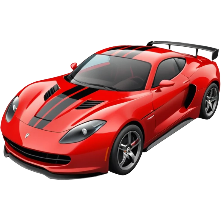 Draw a sleek sports car with shiny metallic paint & racing stripes. emoji