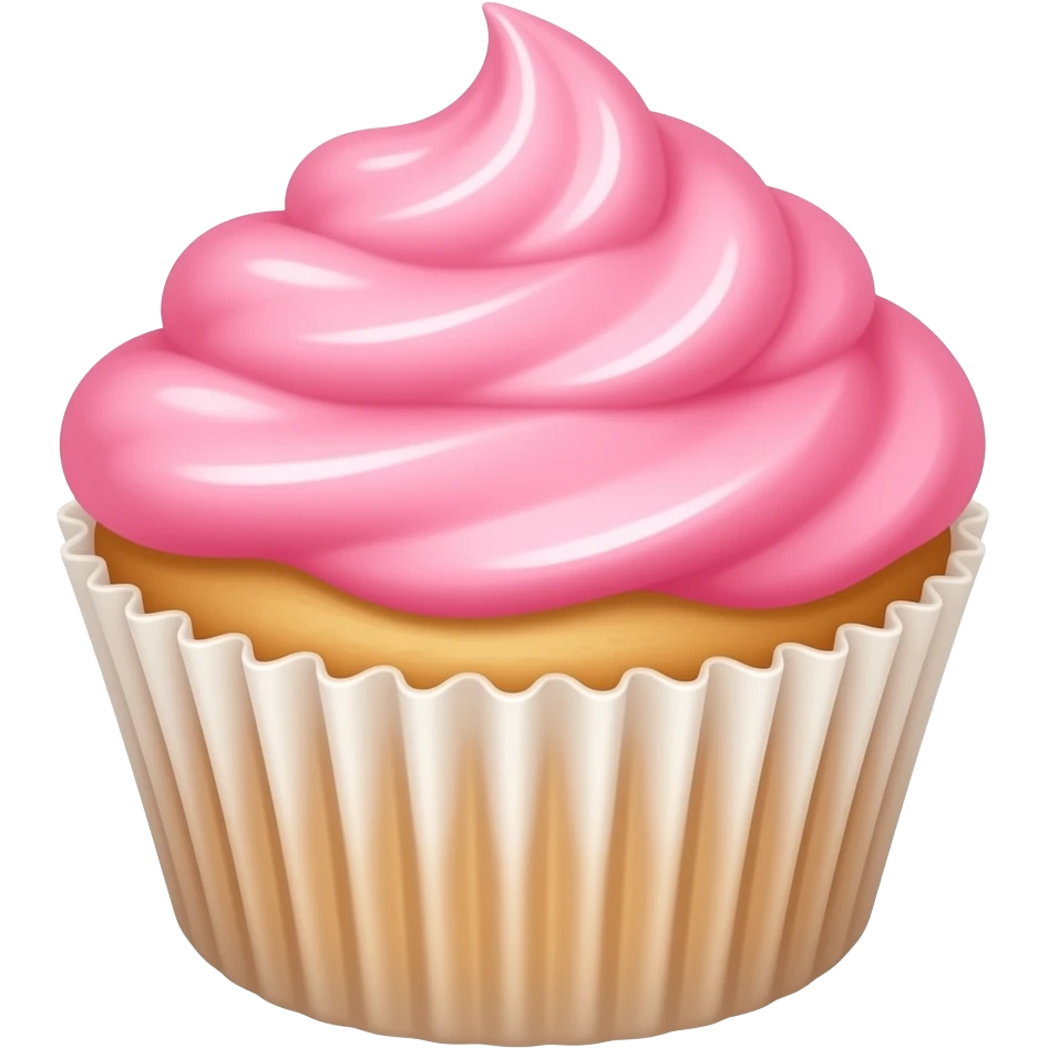 Cupcake with pink icing emoji