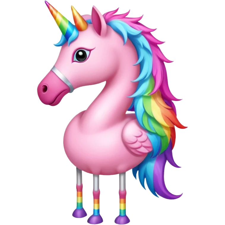 flamingo in a unicorn costume emoji