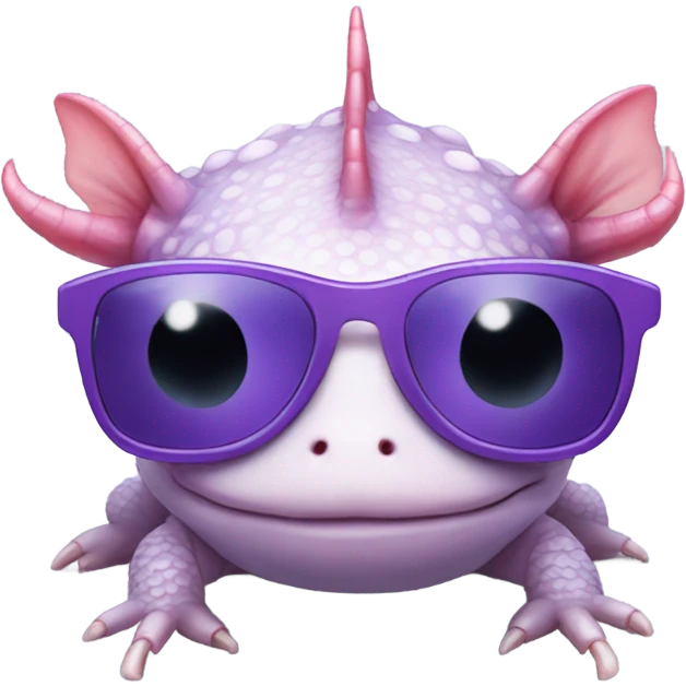 Axolotl with sunglasses purple emoji