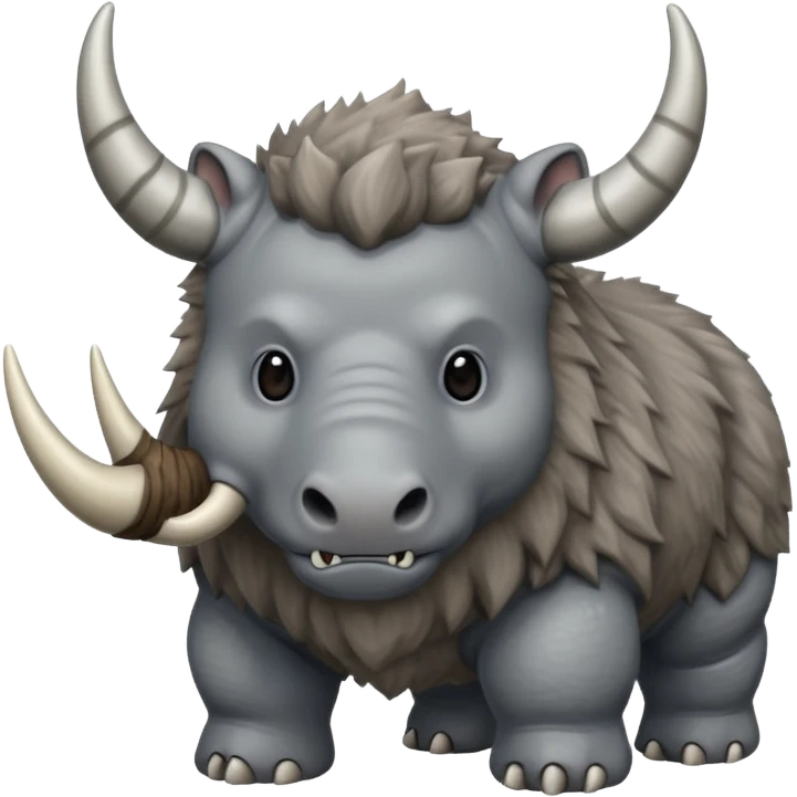 woolly rhino with huge horn emoji