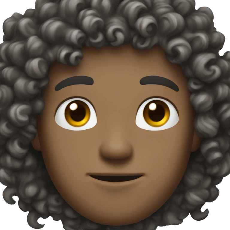 white male curly dark black hair brown eyes emoji