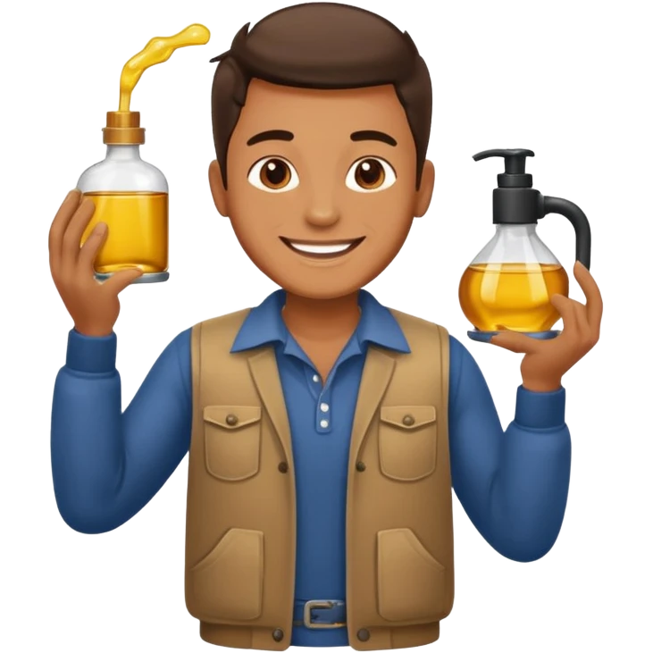 oil massage emoji men wearing clothing and applying oil emoji