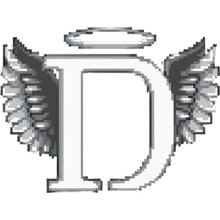 Letter C in multiple shades of gray from light to dark, 50 shades of gray C, with angel halo emoji