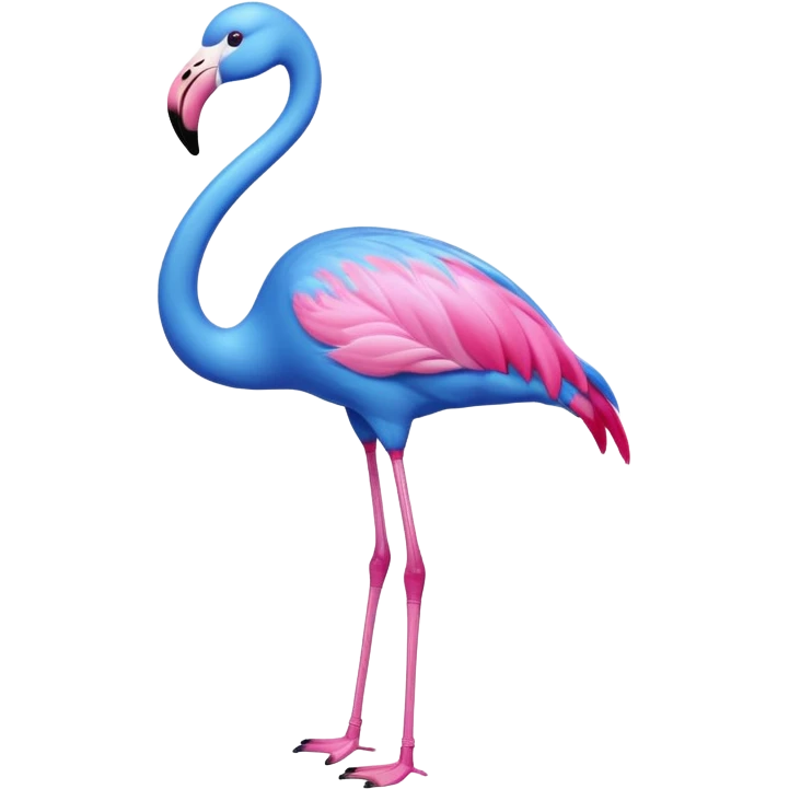 A completely blue flamingo  emoji