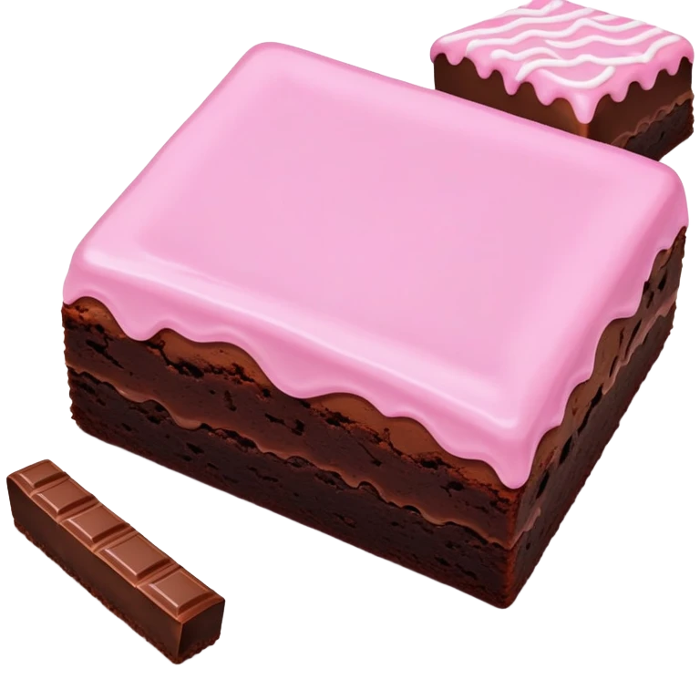 ultra realistic brownies with pink icing emoji