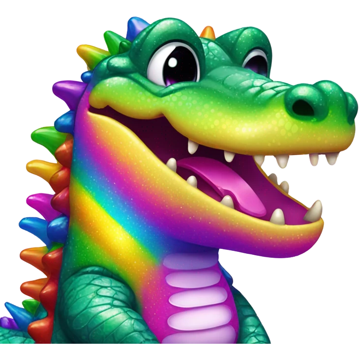 Lisa Frank sparkle rainbow cute alligator  emoji
