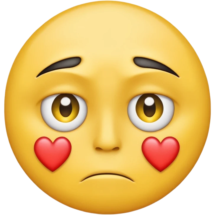 A yellow circular frowning Face with a heart above one eye and a tear under the other emoji